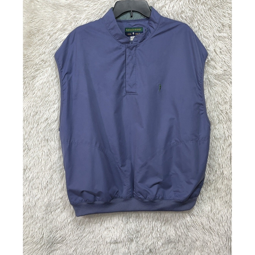 Eagles Ridge 19th Hole‎ Vest Jacket Mens XL Blue Sleeveless Pockets Golf